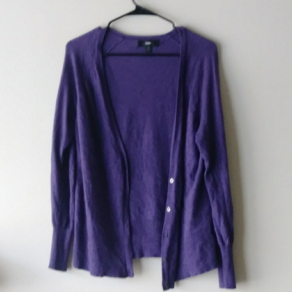 Button down purple cardigan